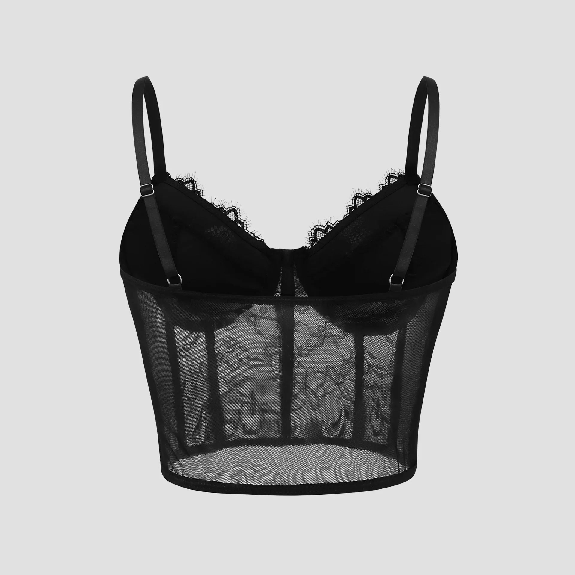Women's Sexy Semi Transparent Bra Mesh Push Up Bralet Women's Tube Top Corset Bustier Vest Club Party Crop Top Elegant Lingerie