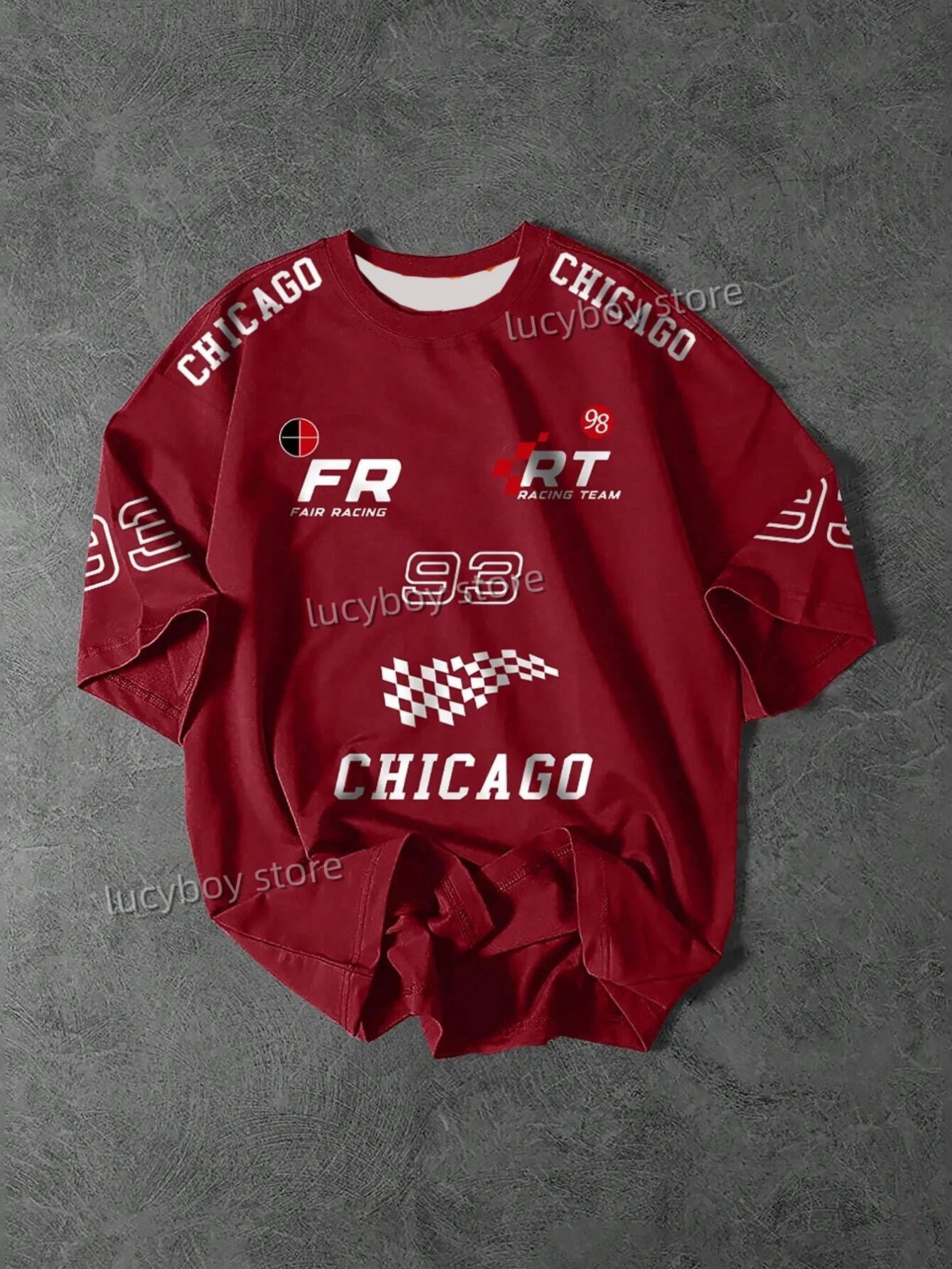Men 3D CHIICAGO 93Printed Short Sleeve T Shirt Man V Neck Sportwear Brooklyn Racing Football Tee Vintage Casual Tops Men Clothes