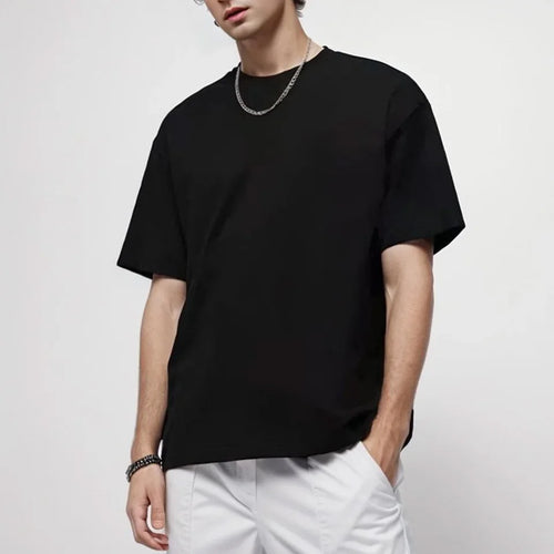 100% Pure Cotton Men T-shirt High End Brand Summer Breathable Short Sleeve Round Neck Casual Fashion Tops Tees