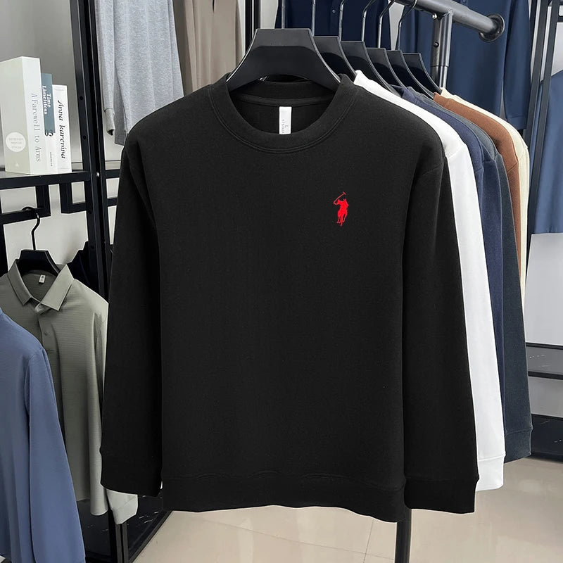 Luxury brand long sleeve T-shirt men's autumn Paul trendy exquisite pony embroidery pullover loose casual round neck sweatshirt