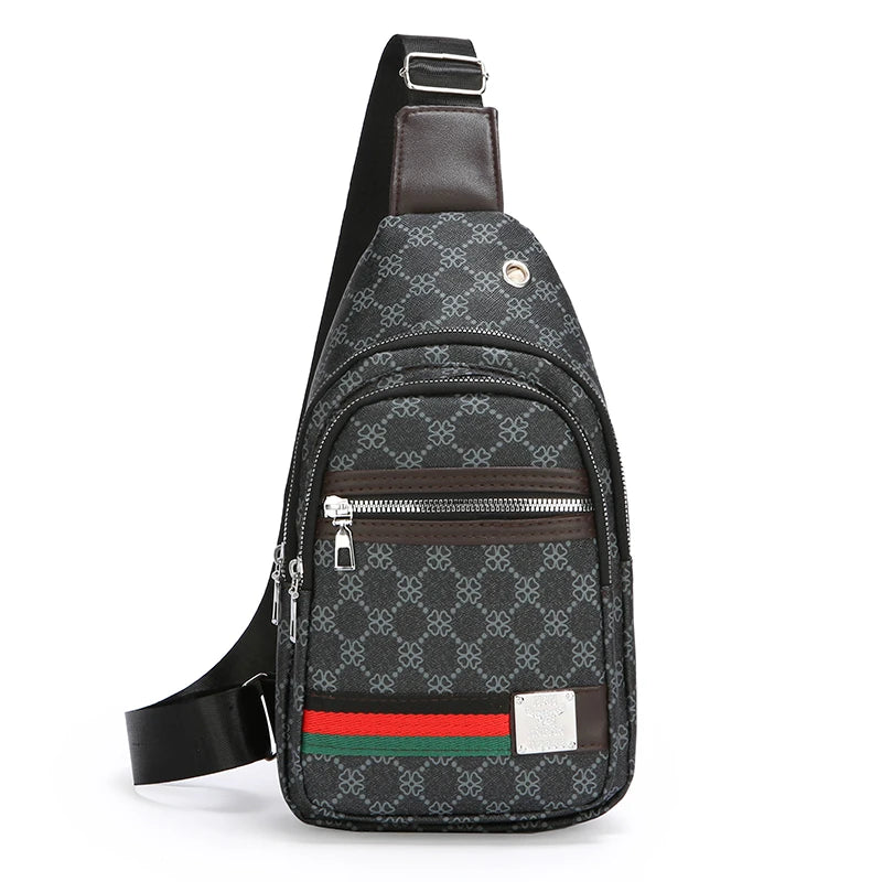 Men's Multifunction Messenger Bag Shoulder Cloth Chest Bags Crossbody Casual Handbag with Earphone Hole