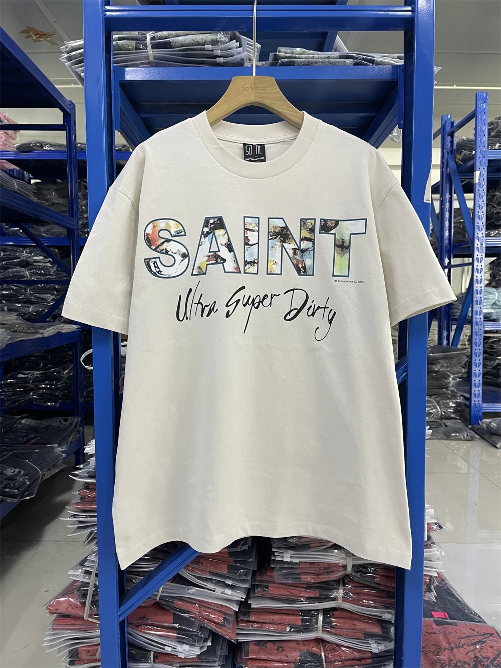 Saint JESUS Night Light Destruction distressed printed short sleeved T-shirt T Shirt Men Women T Shirt Top Tees