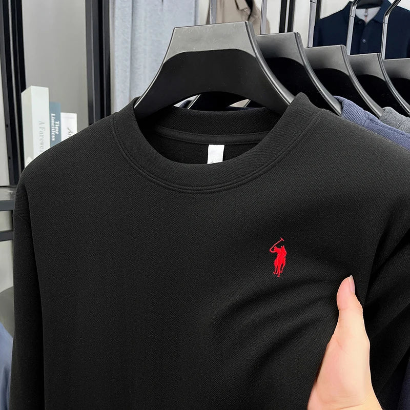 Luxury brand long sleeve T-shirt men's autumn Paul trendy exquisite pony embroidery pullover loose casual round neck sweatshirt