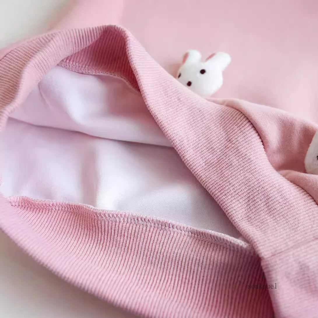 Children's Sweatshirt Spring and Autumn Three-dimensional Rabbit Girl Kids Versatile Cute Cartoon Top Pullover Baby Clothing