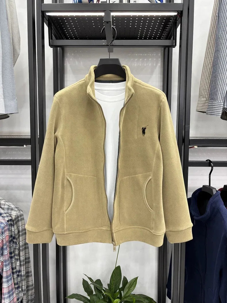 High end brand cardigan sweatshirt men's 2025 new designer fashion Paul embroidery plush coat autumn warm and thick casual jacke