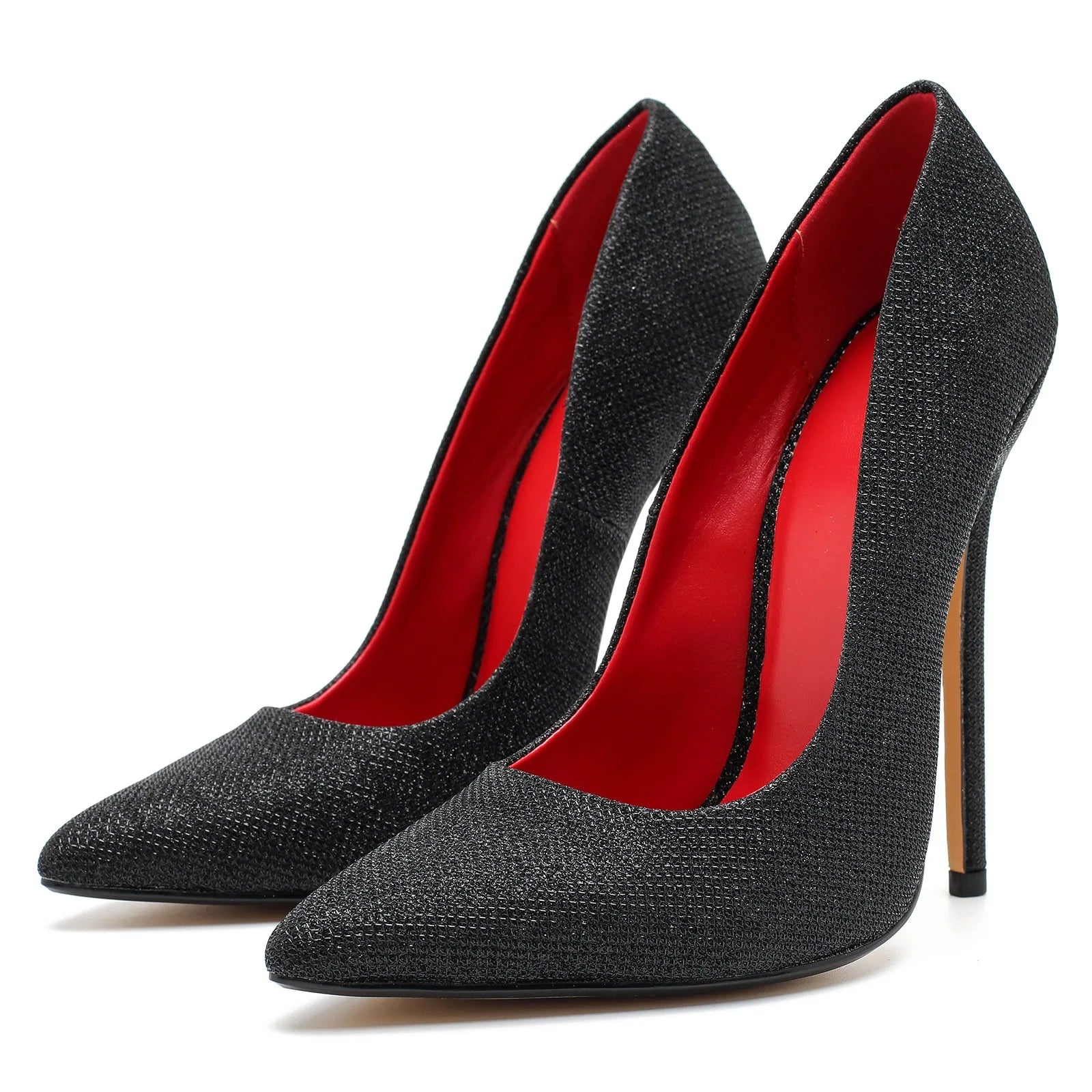 2025 Newly 14cm High Heels Sexy Pumps Sparkly Black Red inside Fetish Stilettos Drag Queen Cross Dresser Man Unisex Shoes Size48
