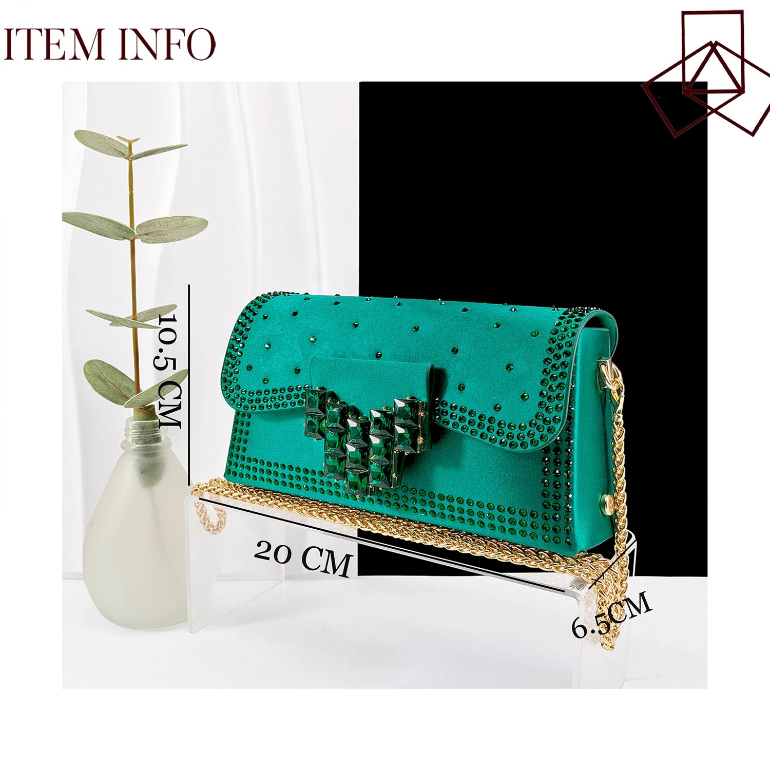 Queen Yan Green Color Rhinestone Comfortable high heel shoe And Bag Fashion Style Pointed-Toe Shoes For Women Or Commuting Shoes