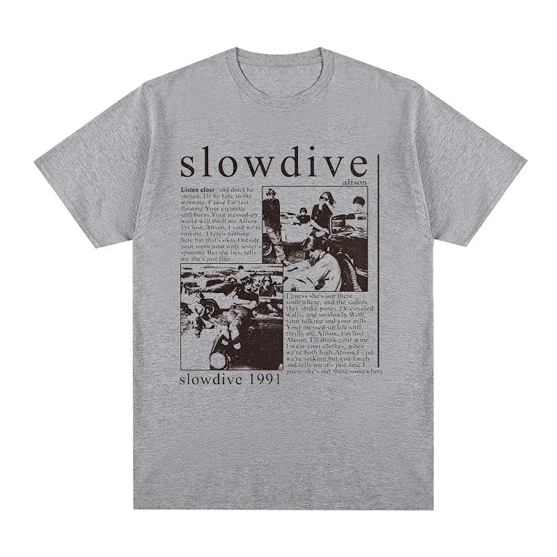 Slowdive Alison 1991 Vintage T-shirt Tour 90s Classic Cotton Men T shirt New TEE TSHIRT Womens Tops Unisex
