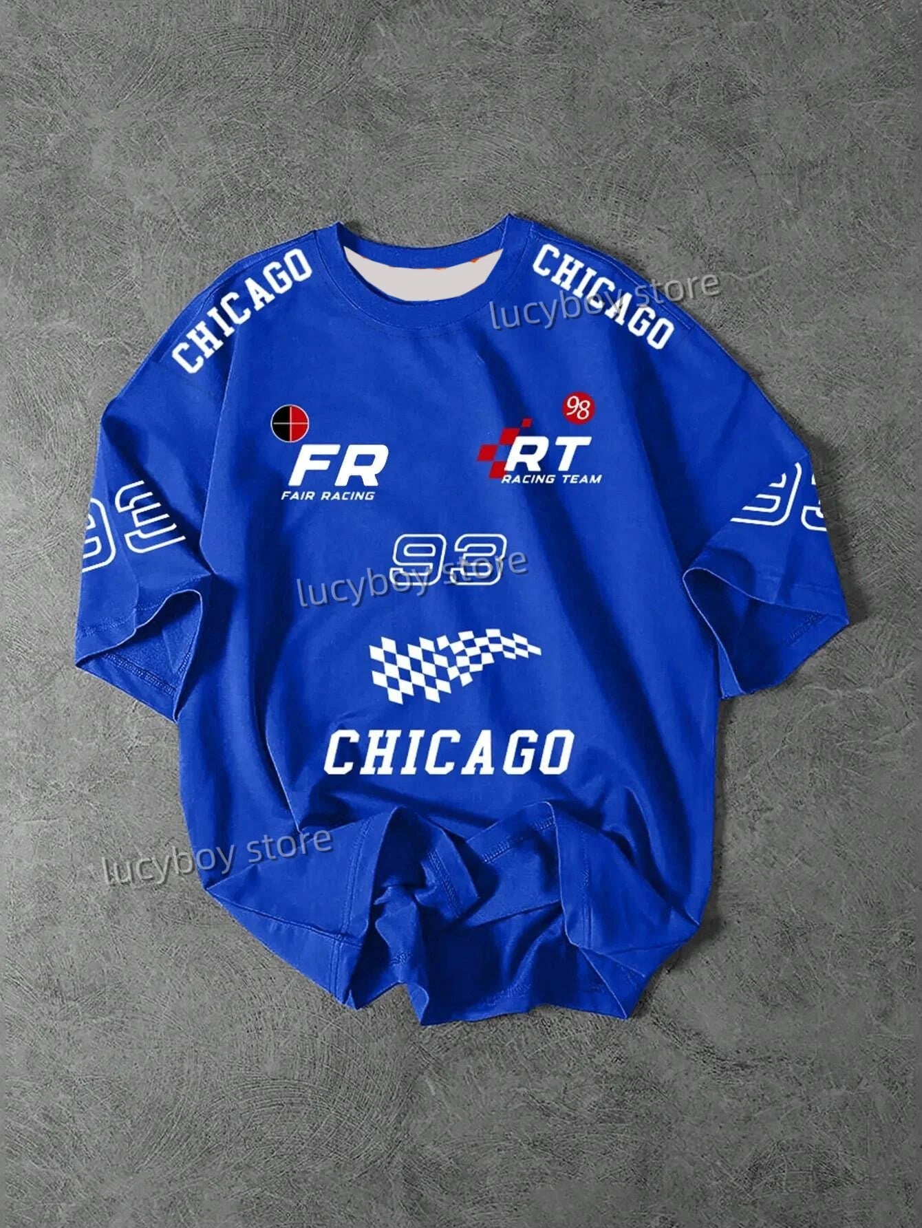 Men 3D CHIICAGO 93Printed Short Sleeve T Shirt Man V Neck Sportwear Brooklyn Racing Football Tee Vintage Casual Tops Men Clothes