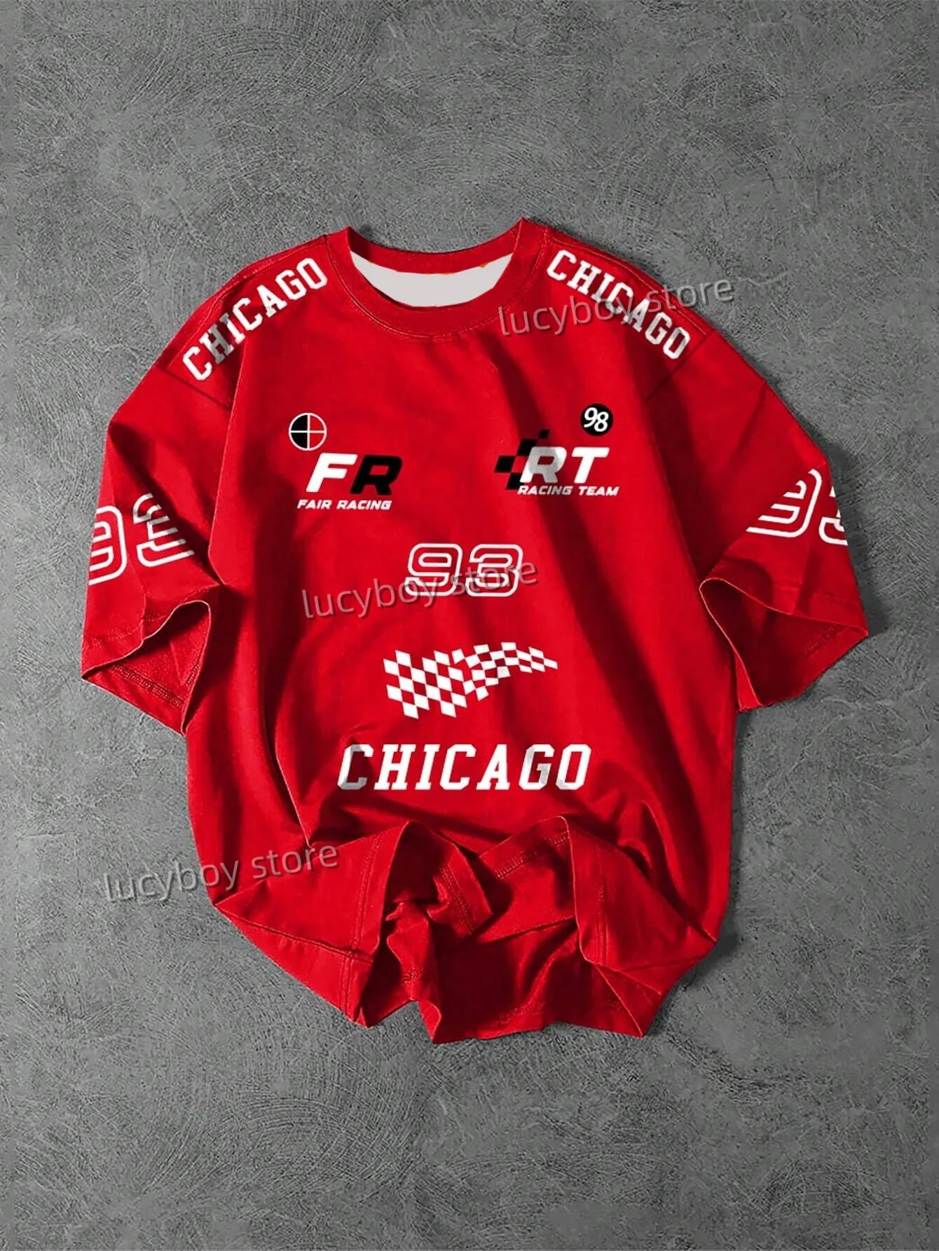 Men 3D CHIICAGO 93Printed Short Sleeve T Shirt Man V Neck Sportwear Brooklyn Racing Football Tee Vintage Casual Tops Men Clothes