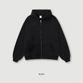 ZODF New Winter Men Zipper Fleece Hoodies Unisex Loose Heavy Weight Thick Warm Basic 420gsm Hooded Coats Hoodie HY0747