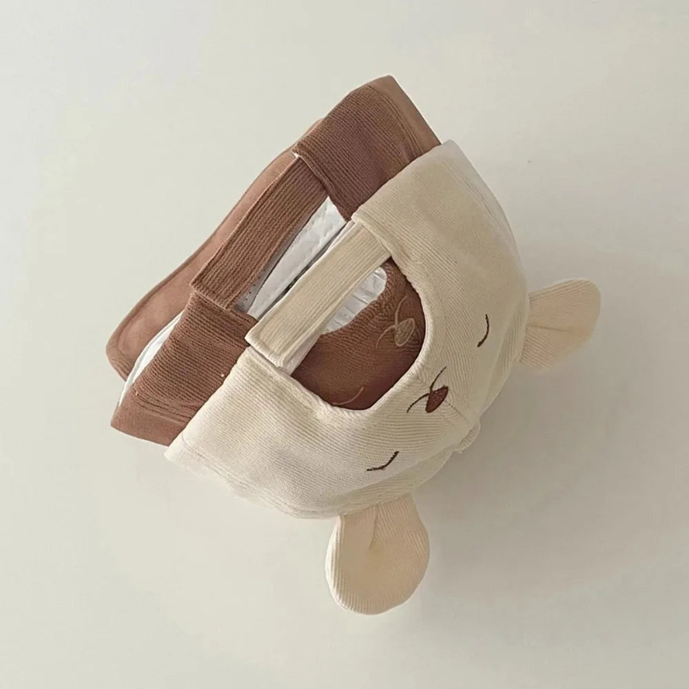 2026 NEW Cartoon Bear Baby Baseball Hat with Ears Cute Solid Color Infant Peaked Cap Kawaii Spring Summer Kids Cotton Sun Hats