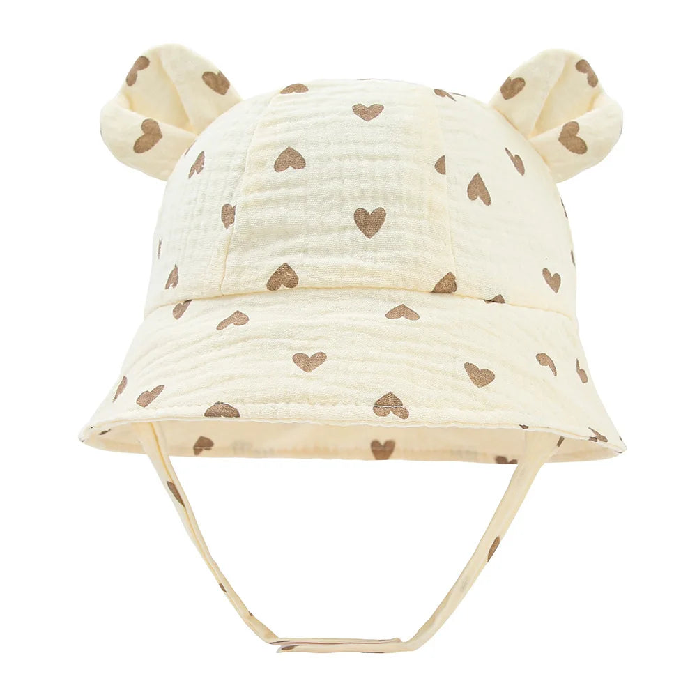 Spring Autumn Print Baby Bucket Hat Soft Cotton Girls Boys Outdoor Casual Panama Sun Cap Summer Infant Toddler Fisherman Hats