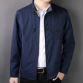 2023 Spring Autumn Jacket Bomber Men's Slim Business Coat Thin Casual Mens Baseball Solid Color Tops Fashion Male Dad Plus Size