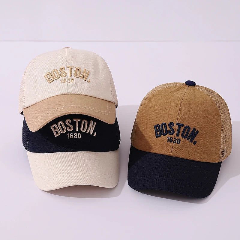 Baby Mesh Baseball Cap Kids Summer Sun Hat Letter Peaked Hats 1-3year Boys Girls Hollow Breathable Sunscreen Caps Children Visor