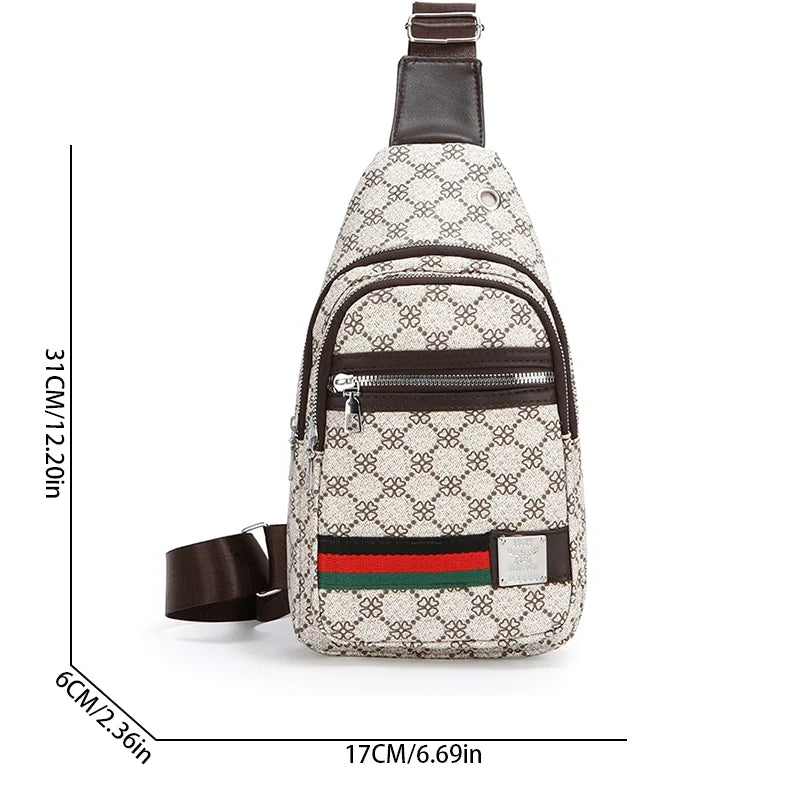 Men's Multifunction Messenger Bag Shoulder Cloth Chest Bags Crossbody Casual Handbag with Earphone Hole
