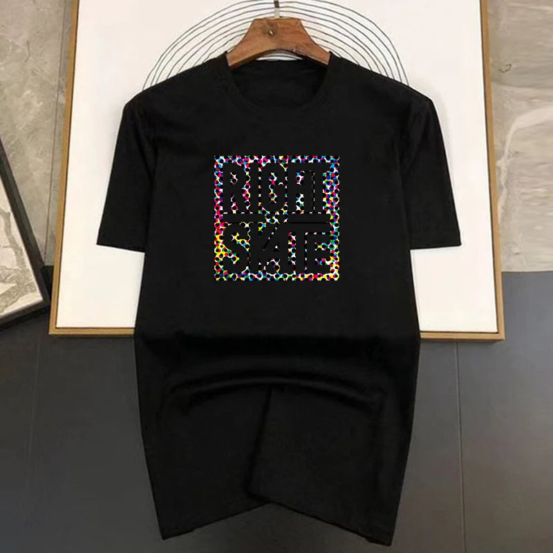 Luxury Brand Right to Skate Letter Print T Shirt For Man Summer Vintage Unisex Oversized T-shirt Y2k Tops Short Sleeve Men's