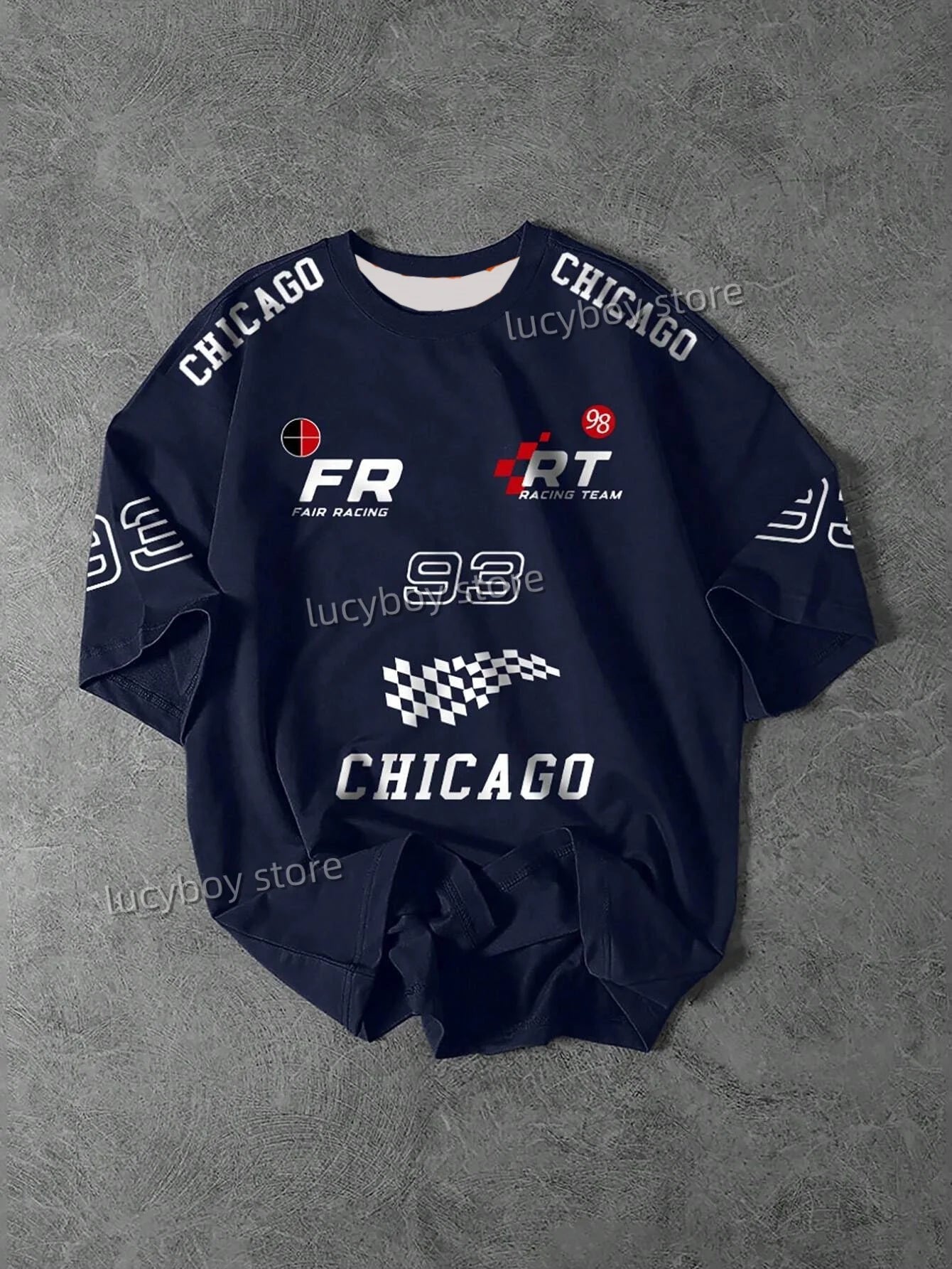 Men 3D CHIICAGO 93Printed Short Sleeve T Shirt Man V Neck Sportwear Brooklyn Racing Football Tee Vintage Casual Tops Men Clothes