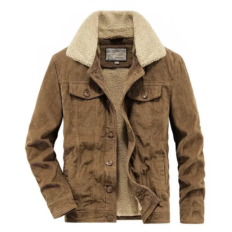Men's Wear Single Breasted Loose Jacket Men's Corduroy Jacket Coat Winter Jacket Fashion Coat Casual Plush Outfit Winproof Coats