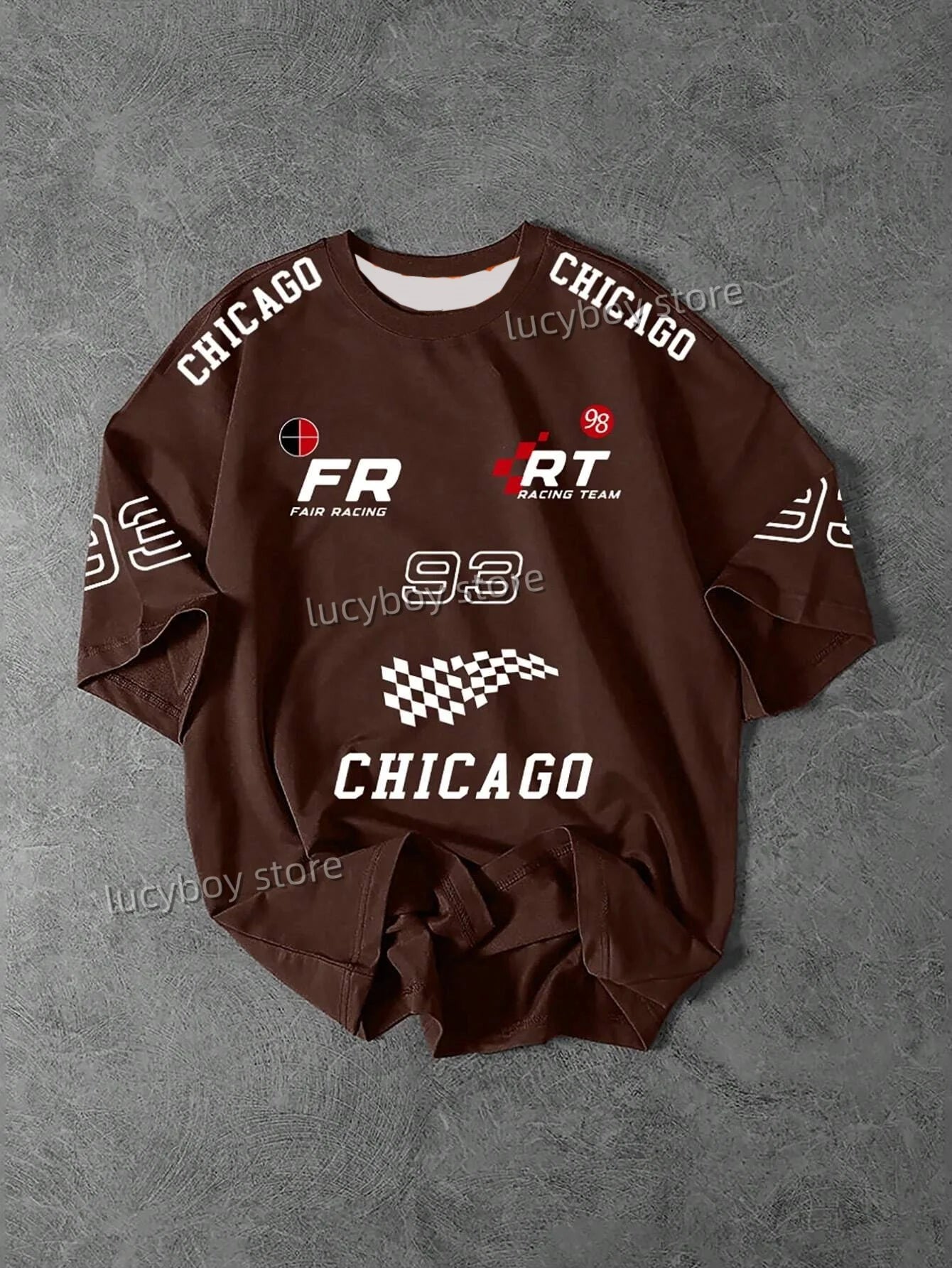 Men 3D CHIICAGO 93Printed Short Sleeve T Shirt Man V Neck Sportwear Brooklyn Racing Football Tee Vintage Casual Tops Men Clothes