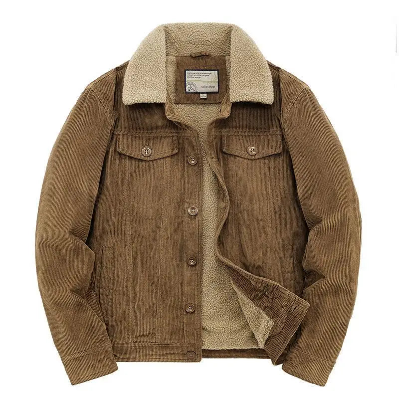 Men's Wear Single Breasted Loose Jacket Men's Corduroy Jacket Coat Winter Jacket Fashion Coat Casual Plush Outfit Winproof Coats