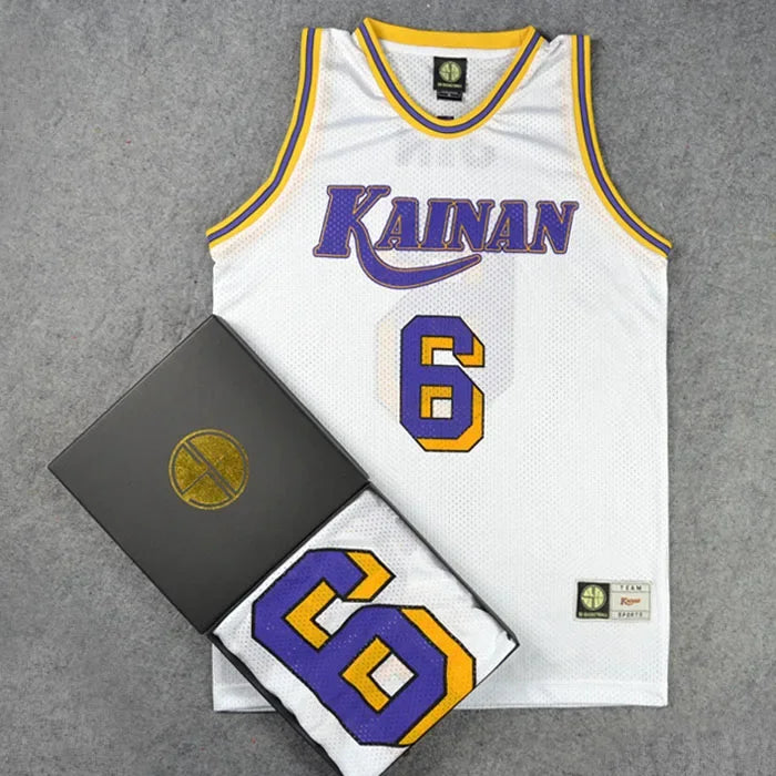 Cosplay Kainan School SG No. 6 SOICHIRO JIN Basketball Jersey Tank Tops Shirt Sports Wear Uniform White Purple Black M-XXL