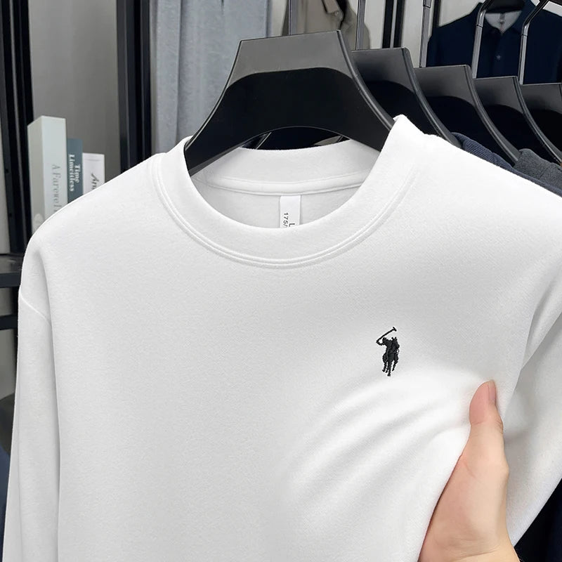 Luxury brand long sleeve T-shirt men's autumn Paul trendy exquisite pony embroidery pullover loose casual round neck sweatshirt
